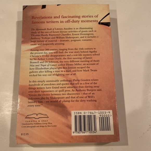“The Mammoth Book of Literary Anecdotes,” Softcover - Picture 2 of 2